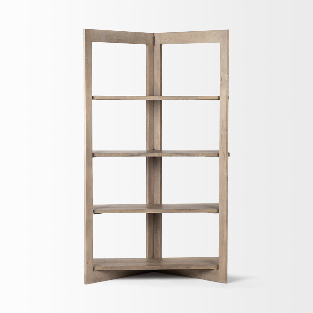 Siya 72'' H x 42'' W Solid Wood Corner Bookcase